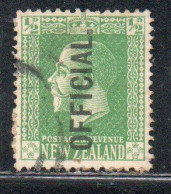 NEW ZEALAND NUOVA ZELANDA 1915 1919 1916 OFFICIAL STAMPS KING GEORGE V 1/2p USATO USED OBLITERE' - Gebraucht