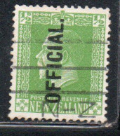 NEW ZEALAND NUOVA ZELANDA 1915 1919 1916 OFFICIAL STAMPS KING GEORGE V 1/2p USATO USED OBLITERE' - Gebraucht