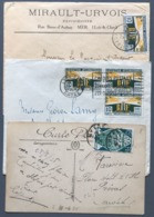 France Lot De 3 Lettres Et Cartes - Semi-moderne - (C1146) - 1921-1960: Modern Tijdperk