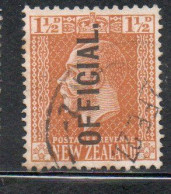 NEW ZEALAND NUOVA ZELANDA 1915 1919 OFFICIAL STAMPS KING GEORGE V 1 1/2p USATO USED OBLITERE' - Gebraucht