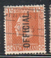 NEW ZEALAND NUOVA ZELANDA 1915 1919 OFFICIAL STAMPS KING GEORGE V 1 1/2p USATO USED OBLITERE' - Oblitérés