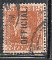 NEW ZEALAND NUOVA ZELANDA 1915 1919 OFFICIAL STAMPS KING GEORGE V 1 1/2p USATO USED OBLITERE' - Gebraucht