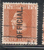 NEW ZEALAND NUOVA ZELANDA 1915 1919 OFFICIAL STAMPS KING GEORGE V 1 1/2p USATO USED OBLITERE' - Usados
