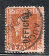 NEW ZEALAND NUOVA ZELANDA 1915 1919 OFFICIAL STAMPS KING GEORGE V 1 1/2p USATO USED OBLITERE' - Usati