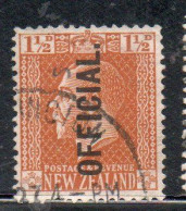 NEW ZEALAND NUOVA ZELANDA 1915 1919 OFFICIAL STAMPS KING GEORGE V 1 1/2p USATO USED OBLITERE' - Oblitérés