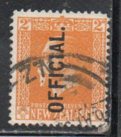 NEW ZEALAND NUOVA ZELANDA  1915 1919 1917 OFFICIAL STAMPS KING GEORGE V 2p USATO USED OBLITERE' - Usados