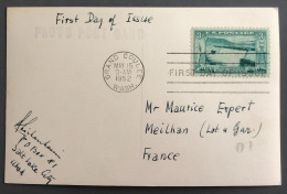 Etats-Unis, First Day Of Issue, Sur Photo Post Card - De Grand Coulée, Wash. 15.5.1952 - (W1323) - 1951-1960