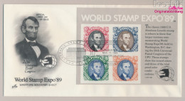 USA Block21 (kompl.Ausg.) FDC 1989 Briefmarkenausstellung (10161870 - 1981-1990
