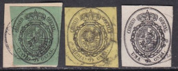 1855-ED. 35 A 37 - SERVICIO OFICIAL ESCUDO DE ESPAÑA-media, Una Y Cuatro 0nzas -USADO - Usados