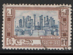 Ceylon 1958  462  1Re  Ruins   Fine Used - Gebruikt