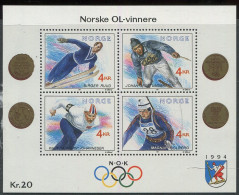 Norway:Unused Sheet Lillehammer Olympic Games 1994, 1991, MNH - Inverno1994: Lillehammer