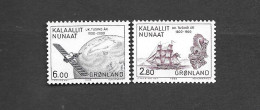 Greenland Space 2 Stamps 1985 MNH. Satellite Ship - Unused Stamps