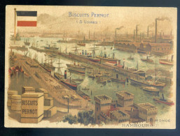 Chromo Biscuit Pernot -- 5 Usines , Les Grands Ports Du Monde Hambourg JUI23-08 - Pernot