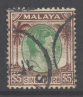 Singapore Scott 20 - SG15, 1948 George VI $5 Perf 14 Used - Singapur (...-1959)