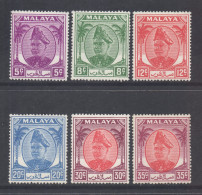 Malaya Selangor Scott 95/100, 1952 New Colours Set MH* - Selangor