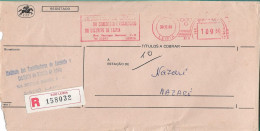 Cover   SINDICATO COMERCIO E ESCRITORIOS   , Mechanical Meter , Leiria 1986  , EMA  , Registration Label - Postmark Collection