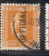 NEW ZEALAND NUOVA ZELANDA  1915 1919 1917 OFFICIAL STAMPS KING GEORGE V 2p USATO USED OBLITERE' - Usados