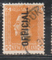 NEW ZEALAND NUOVA ZELANDA  1915 1919 1917 OFFICIAL STAMPS KING GEORGE V 2p USATO USED OBLITERE' - Gebruikt