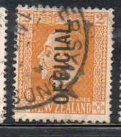 NEW ZEALAND NUOVA ZELANDA  1915 1919 1917 OFFICIAL STAMPS KING GEORGE V 2p USATO USED OBLITERE' - Gebruikt