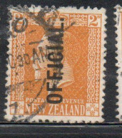 NEW ZEALAND NUOVA ZELANDA  1915 1919 1917 OFFICIAL STAMPS KING GEORGE V 2p USATO USED OBLITERE' - Oblitérés