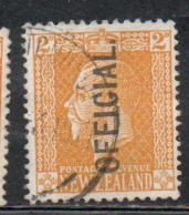 NEW ZEALAND NUOVA ZELANDA  1915 1919 1917 OFFICIAL STAMPS KING GEORGE V 2p USATO USED OBLITERE' - Used Stamps