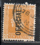 NEW ZEALAND NUOVA ZELANDA  1915 1919 1917 OFFICIAL STAMPS KING GEORGE V 2p USATO USED OBLITERE' - Used Stamps