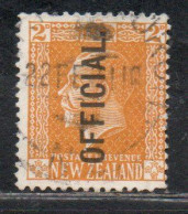 NEW ZEALAND NUOVA ZELANDA  1915 1919 1917 OFFICIAL STAMPS KING GEORGE V 2p USATO USED OBLITERE' - Usati
