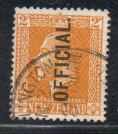 NEW ZEALAND NUOVA ZELANDA  1915 1919 1917 OFFICIAL STAMPS KING GEORGE V 2p USATO USED OBLITERE' - Gebruikt