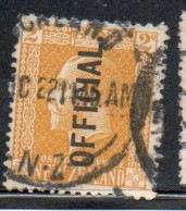 NEW ZEALAND NUOVA ZELANDA  1915 1919 1917 OFFICIAL STAMPS KING GEORGE V 2p USATO USED OBLITERE' - Gebraucht