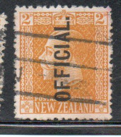 NEW ZEALAND NUOVA ZELANDA  1915 1919 1917 OFFICIAL STAMPS KING GEORGE V 2p USATO USED OBLITERE' - Usados