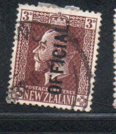 NEW ZEALAND NUOVA ZELANDA  1915 1919 1916 OFFICIAL STAMPS KING GEORGE V 3p USATO USED OBLITERE' - Used Stamps