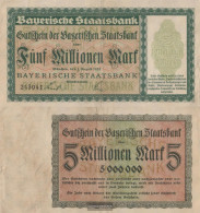 Bavaria Inflationsgeld Bavarian Staatsbank Used (III) 1923 5 Million Mark - 5 Miljoen Mark