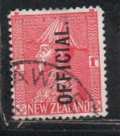 NEW ZEALAND NUOVA ZELANDA 1927 1928 OFFICIAL STAMPS KING GEORGE V 1p USATO USED OBLITERE' - Gebruikt