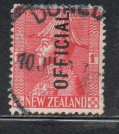 NEW ZEALAND NUOVA ZELANDA 1927 1928 OFFICIAL STAMPS KING GEORGE V 1p USATO USED OBLITERE' - Used Stamps