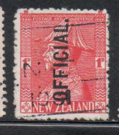 NEW ZEALAND NUOVA ZELANDA 1927 1928 OFFICIAL STAMPS KING GEORGE V 1p USATO USED OBLITERE' - Usati