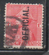 NEW ZEALAND NUOVA ZELANDA 1927 1928 OFFICIAL STAMPS KING GEORGE V 1p USATO USED OBLITERE' - Gebruikt