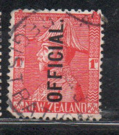 NEW ZEALAND NUOVA ZELANDA 1927 1928 OFFICIAL STAMPS KING GEORGE V 1p USATO USED OBLITERE' - Used Stamps