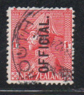 NEW ZEALAND NUOVA ZELANDA 1927 1928 OFFICIAL STAMPS KING GEORGE V 1p USATO USED OBLITERE' - Usati