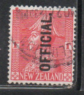 NEW ZEALAND NUOVA ZELANDA 1927 1928 OFFICIAL STAMPS KING GEORGE V 1p USATO USED OBLITERE' - Used Stamps