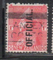 NEW ZEALAND NUOVA ZELANDA 1927 1928 OFFICIAL STAMPS KING GEORGE V 1p USATO USED OBLITERE' - Usados