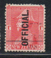 NEW ZEALAND NUOVA ZELANDA 1927 1928 OFFICIAL STAMPS KING GEORGE V 1p USATO USED OBLITERE' - Used Stamps