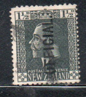 NEW ZEALAND NUOVA ZELANDA 1915 1919 1916 OFFICIAL STAMPS KING GEORGE V 1 1/2p USATO USED OBLITERE' - Usados