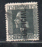 NEW ZEALAND NUOVA ZELANDA 1915 1919 1916 OFFICIAL STAMPS KING GEORGE V 1 1/2p USATO USED OBLITERE' - Gebruikt