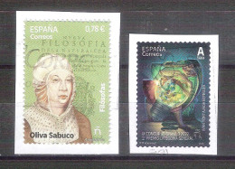 España 2023- 2 Sellos Usados Y Circulados- Filosofa Oliva Sabuco Y Disello Primer Premio   -Espagne-Spain-Spanje-Spagna - Used Stamps