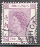 Hong Kong 1954 Queen Elizabeth A Single 10 Cent Stamp From The Definitive Set In Fine Used - Gebruikt