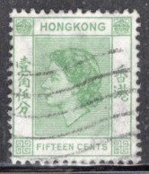 Hong Kong 1954 Queen Elizabeth A Single 15 Cent Stamp From The Definitive Set In Fine Used - Usati