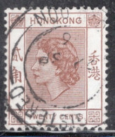 Hong Kong 1954 Queen Elizabeth A Single 20 Cent Stamp From The Definitive Set In Fine Used - Used Stamps