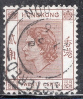 Hong Kong 1954 Queen Elizabeth A Single 20 Cent Stamp From The Definitive Set In Fine Used - Usati