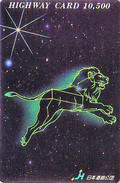 Carte Prépayée JAPON - Animal Félin LION Zodiaque - Feline JAPAN Highway Ticket Card Horosope - LÖWE - HW 918 - Zodiaco