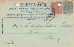 A156. Napoli. 1920. Cartolina PUBBLICITARIA , Con Leoni C. 10 + C. 5  ... CARTA PAGLIA E DA IMBALLAGGIO... - Versichert